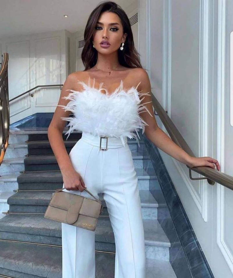 Frola - Elegante jumpsuit met buisvormige top