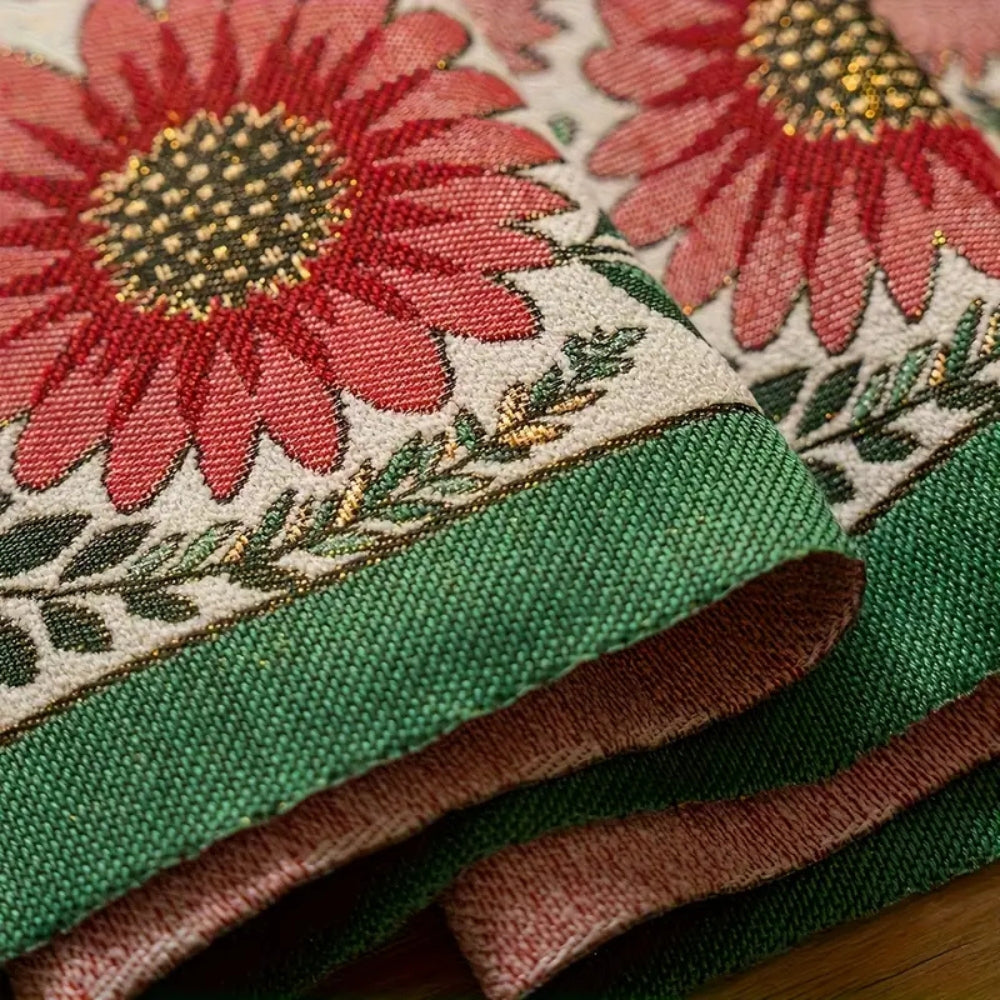 Geborduurde Bloemen Tassel Tafelkleed