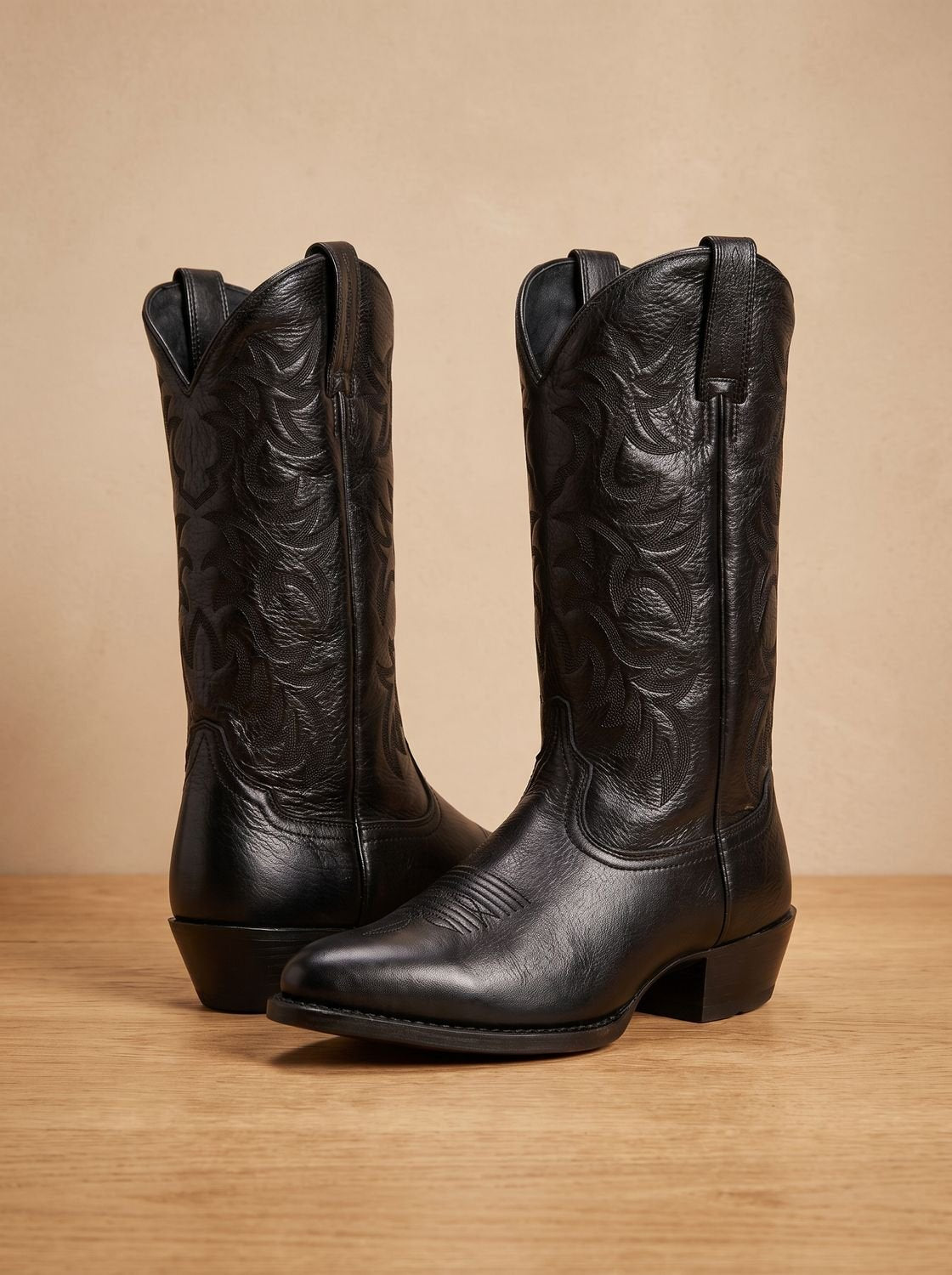 Geborduurde halfhoge cowboylaarzen met blokhak voor dames