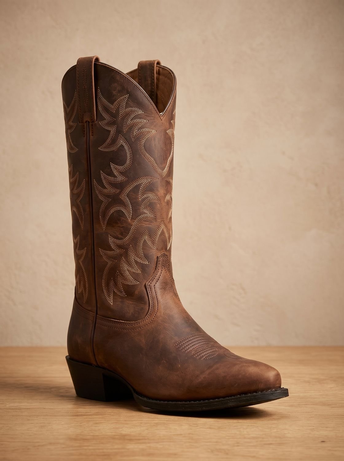 Geborduurde halfhoge cowboylaarzen met blokhak voor dames