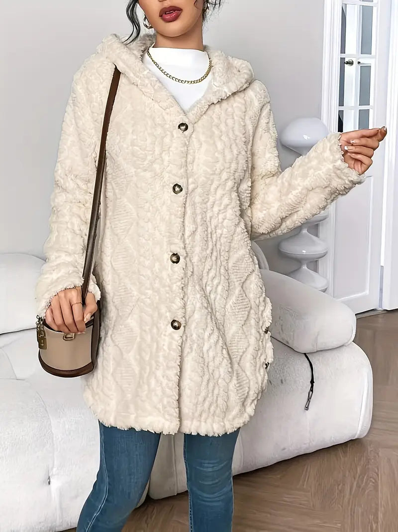 Gebreid damesvest met capuchon in casual stijl