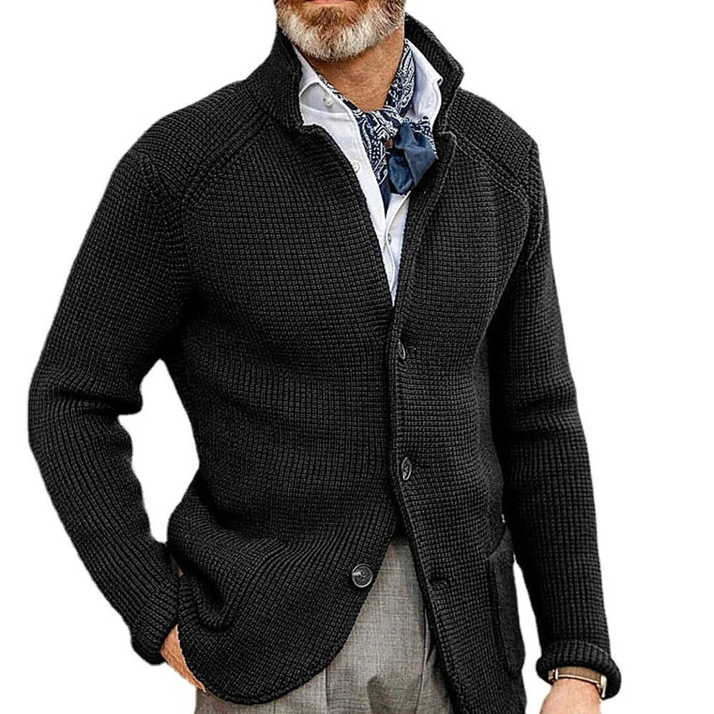 Gebreid vest met zakken | Warm wintervest