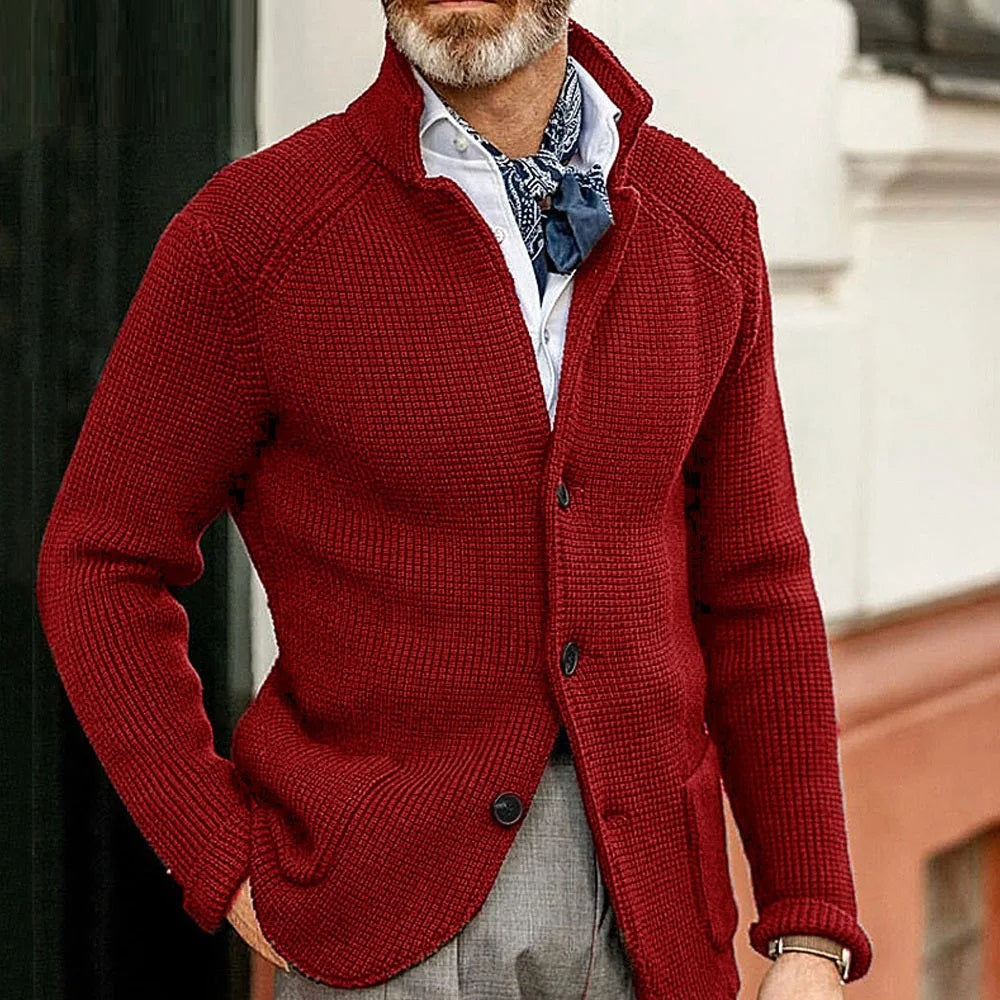 Gebreid vest met zakken | Warm wintervest