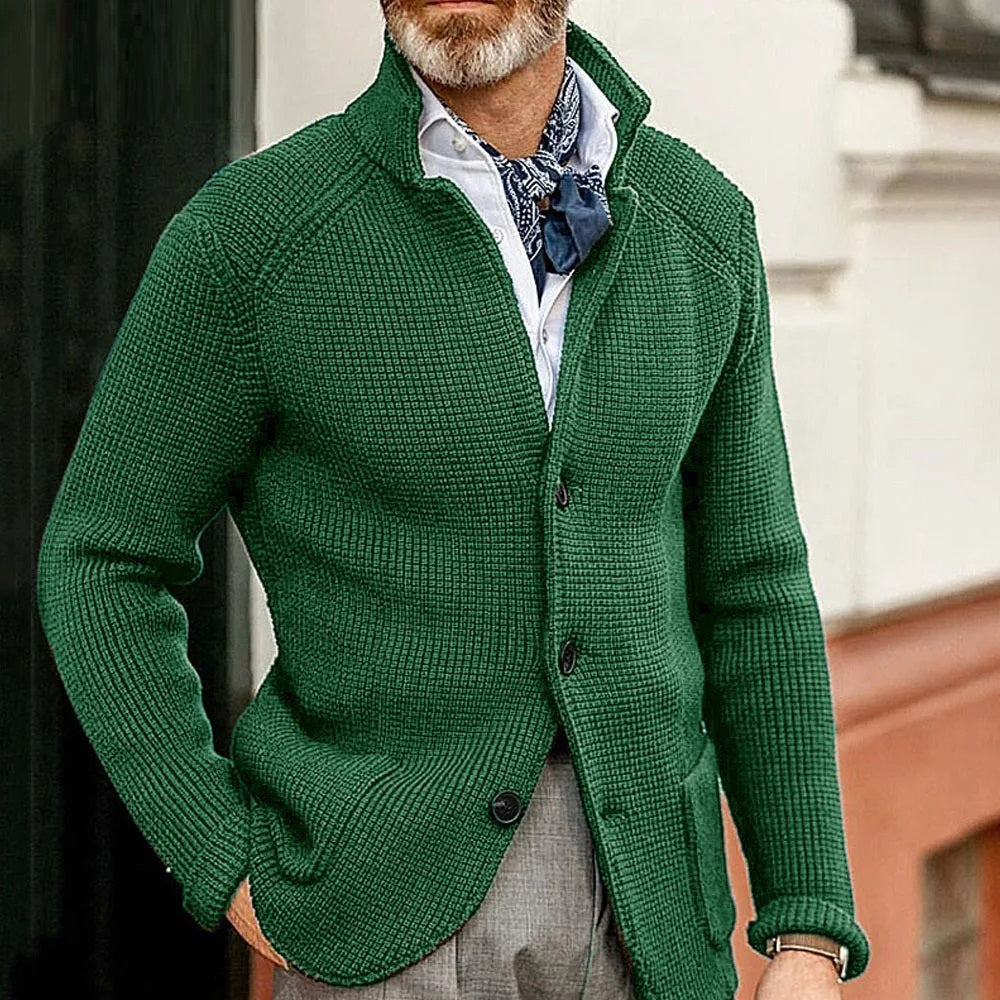 Gebreid vest met zakken | Warm wintervest