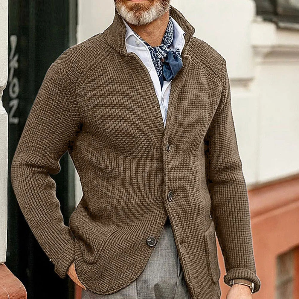Gebreid vest met zakken | Warm wintervest