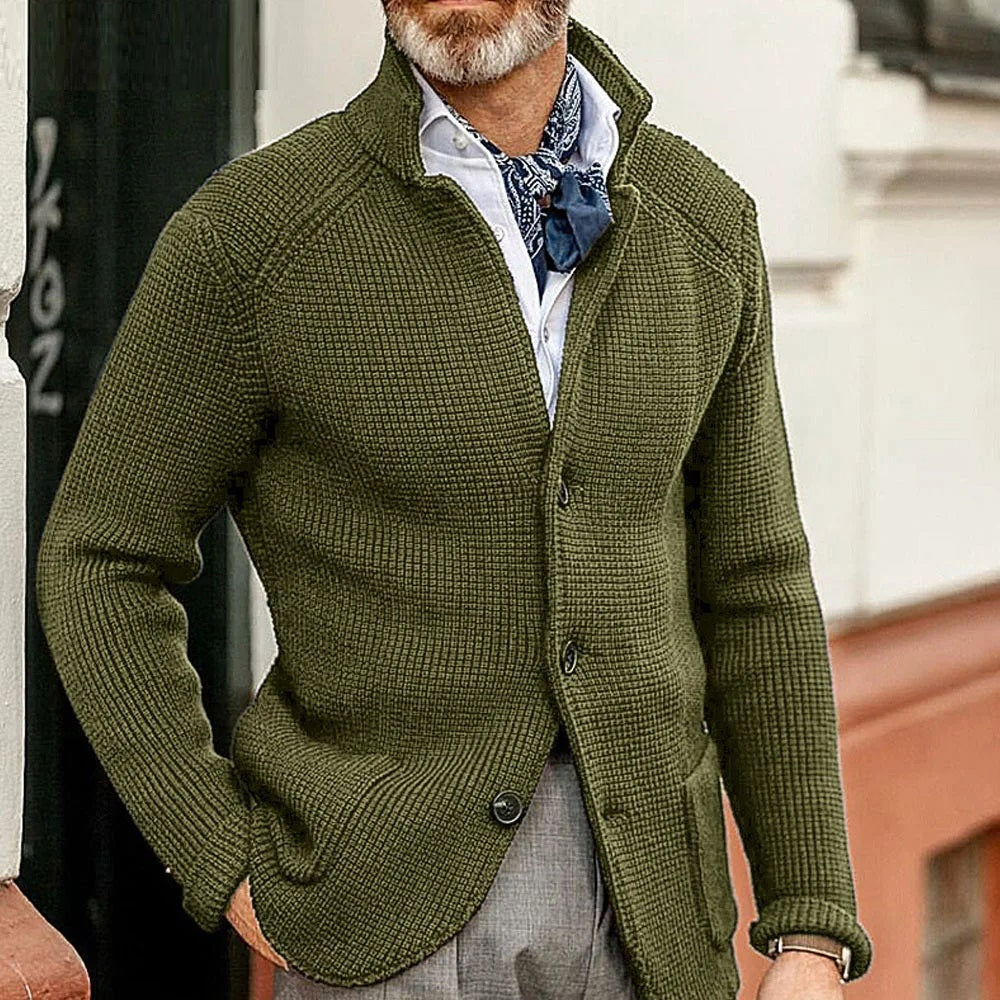 Gebreid vest met zakken | Warm wintervest