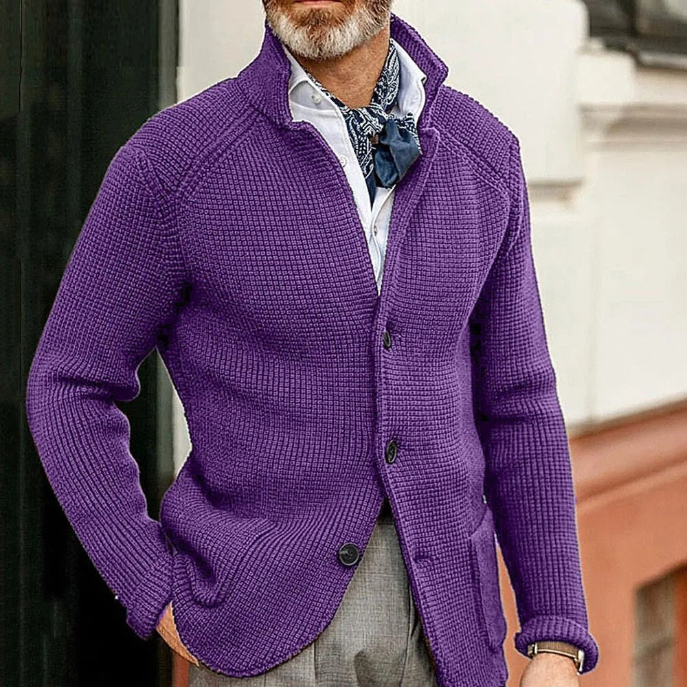 Gebreid vest met zakken | Warm wintervest