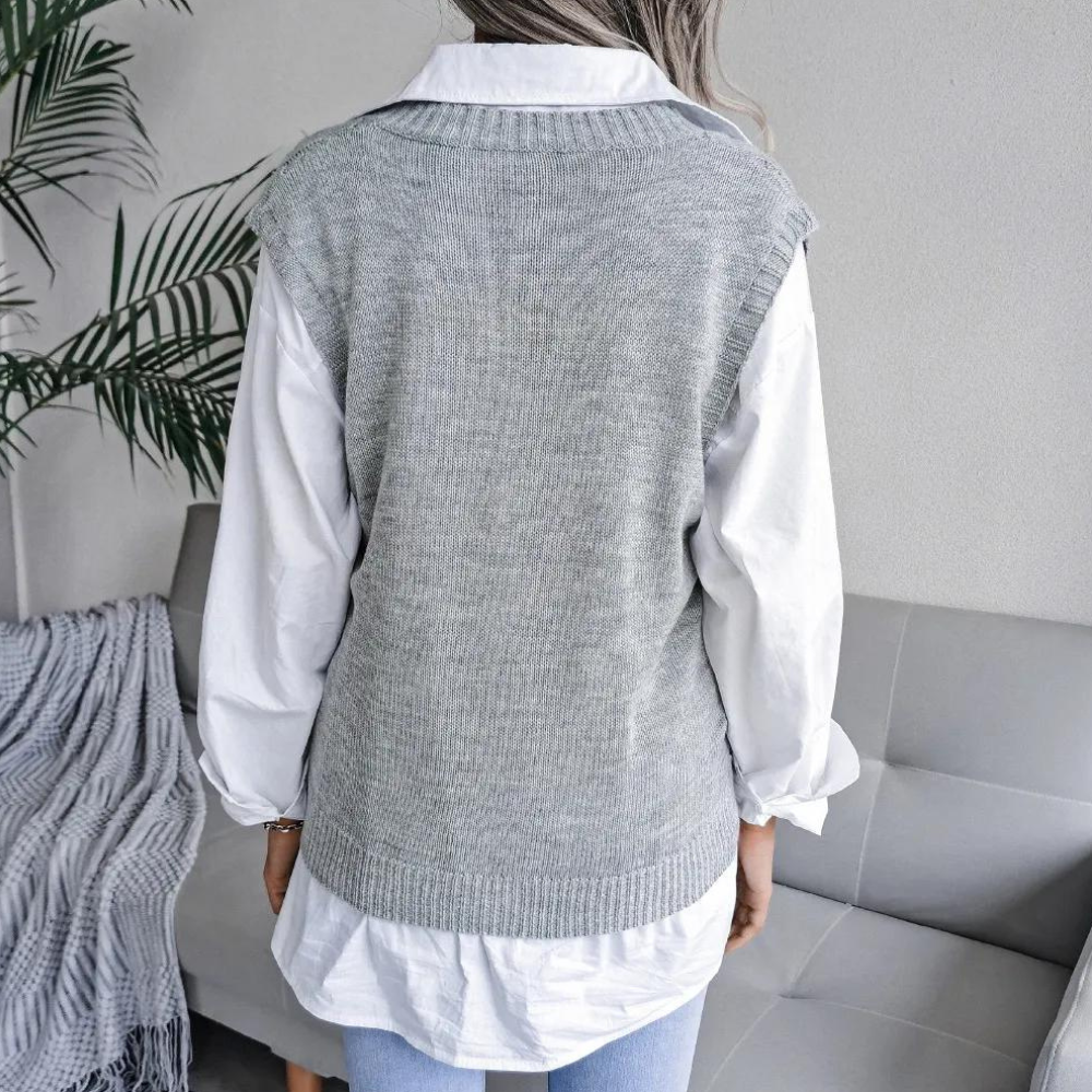 Gebreide damesspencer met modern design