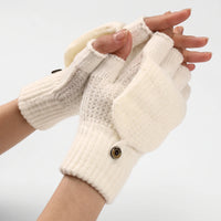 Gebreide winterwanten met afneembare flap