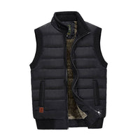 Gewatteerde herenbodywarmer met fleecevoering en opstaande kraag