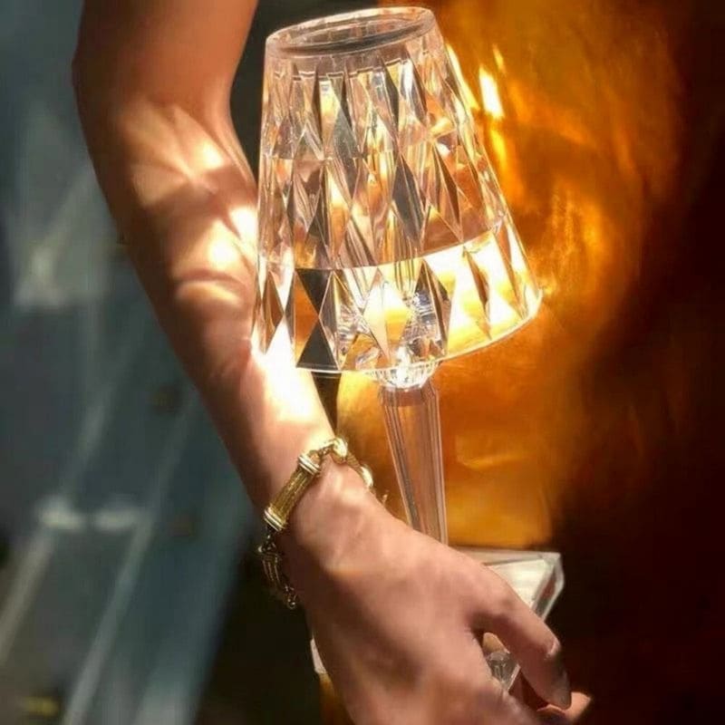 GlimmerLux - Touch Crystal Tafellamp met 3-niveau Dimmer