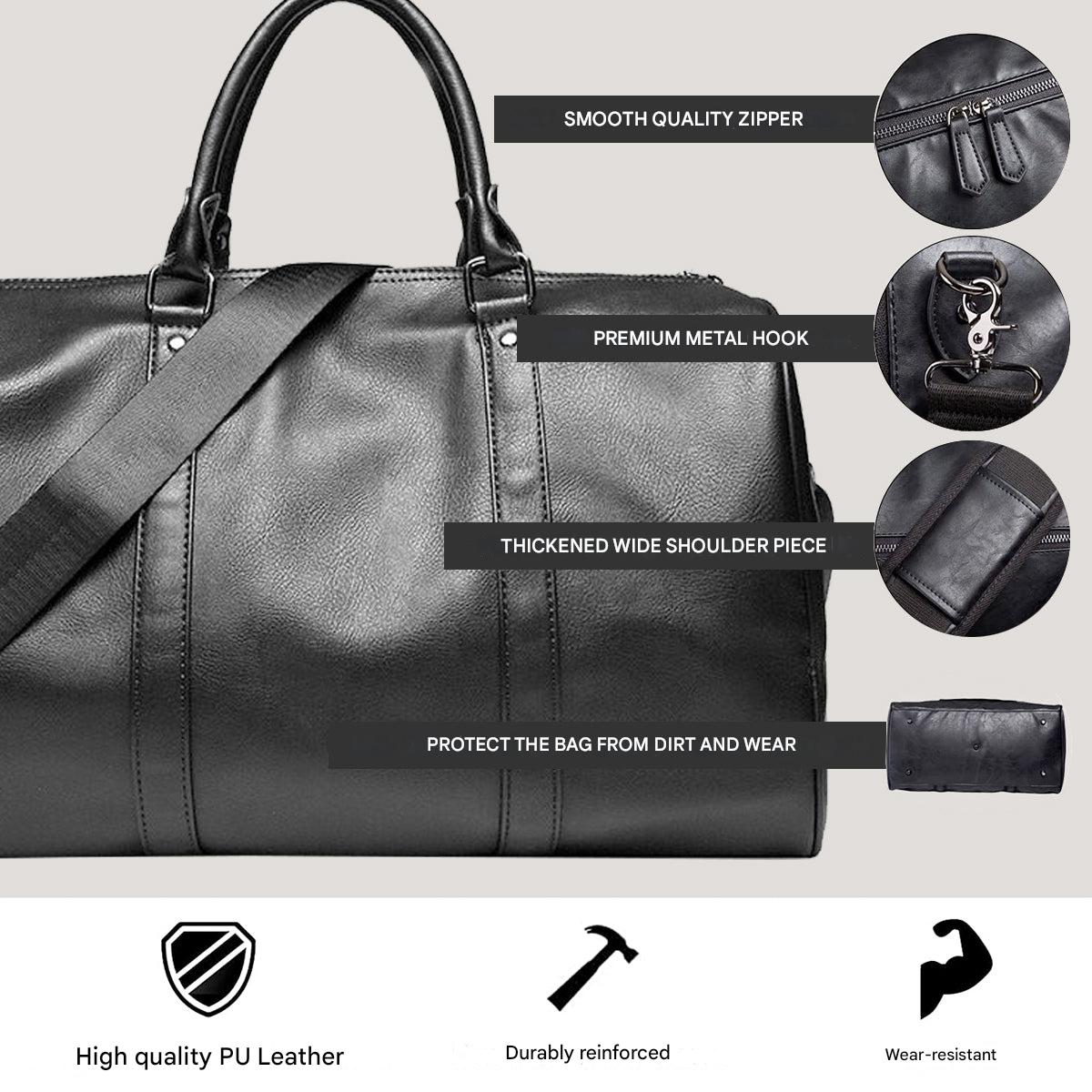 Grote Capaciteit Leren Reis Duffel – Lichtgewicht & Duurzaam Handbagage