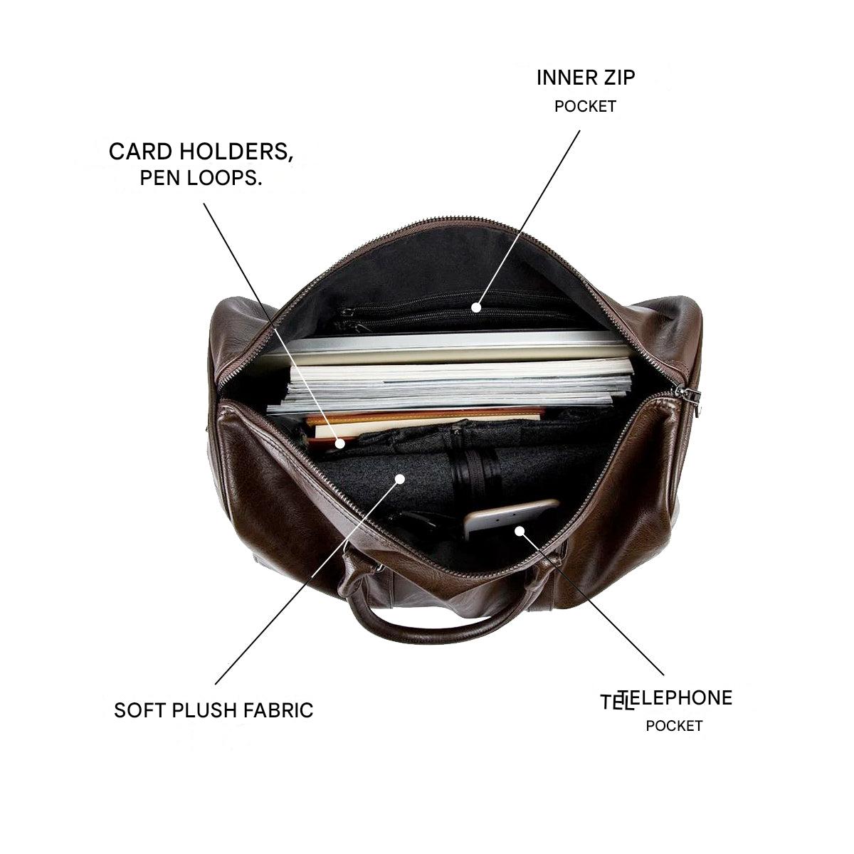 Grote Capaciteit Leren Reis Duffel – Lichtgewicht & Duurzaam Handbagage