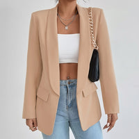 Halflange openvallende smart casual damesblazer met revers