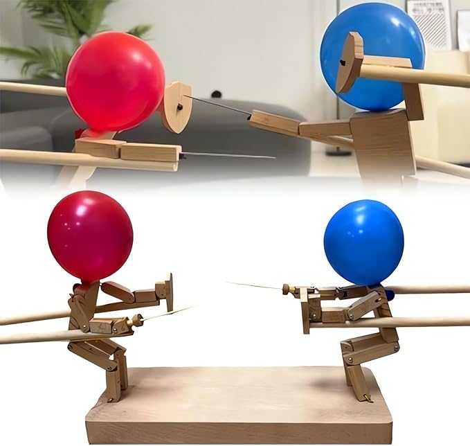 Handgemaakte Ballonhoofden Houten Vechtpoppen