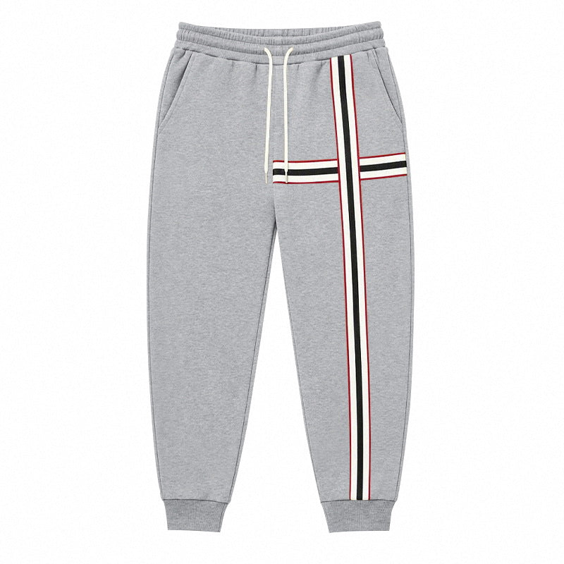 Heren joggingsbroek met contrasterende zij- en kruisstrepen