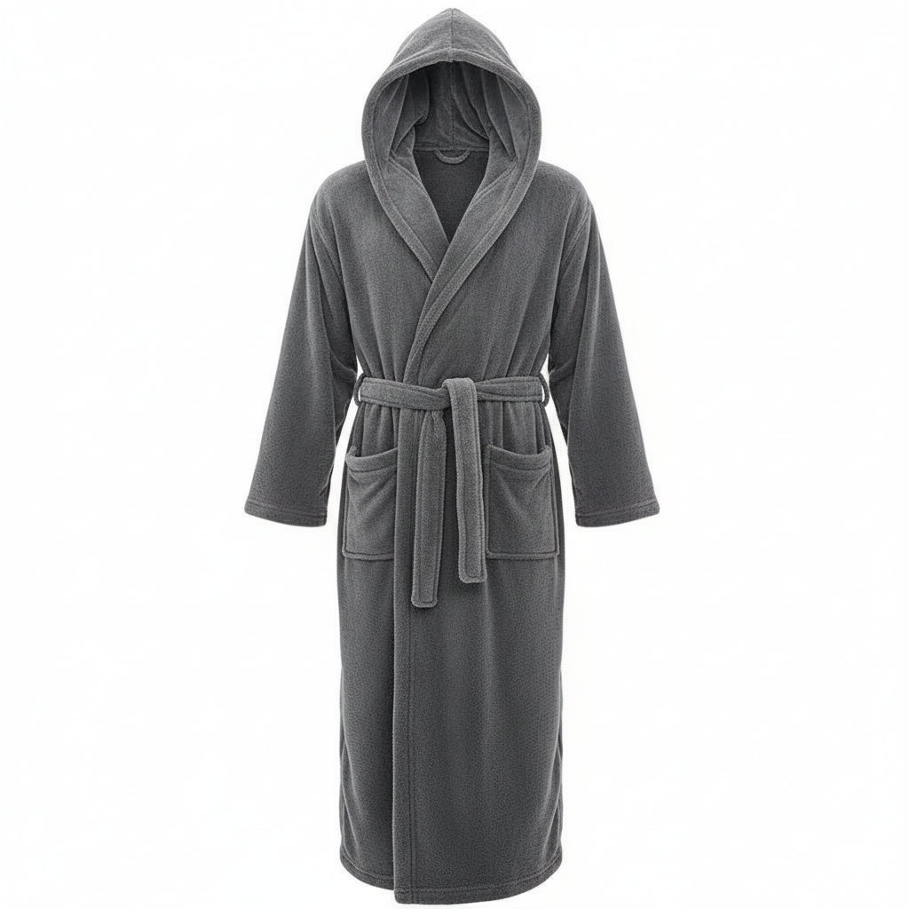 HoodedChill | Premium Heren Badjas met Kap | Hoogpolige Fleece voor Maximale Thermische Isolatie | Zacht Aanvoelende Afwerking | Ergonomische Pasvorm & Duurzame Vezelstructuur