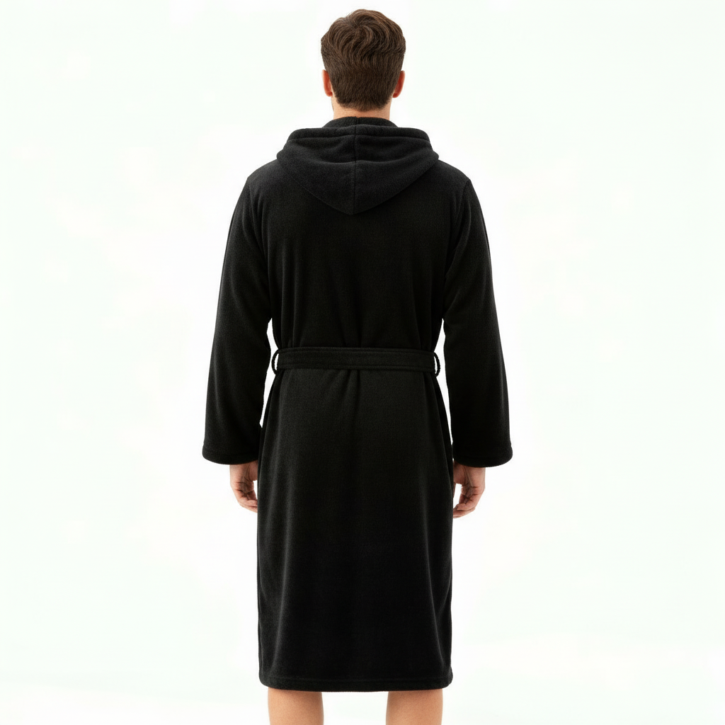 HoodedChill | Premium Heren Badjas met Kap | Hoogpolige Fleece voor Maximale Thermische Isolatie | Zacht Aanvoelende Afwerking | Ergonomische Pasvorm & Duurzame Vezelstructuur