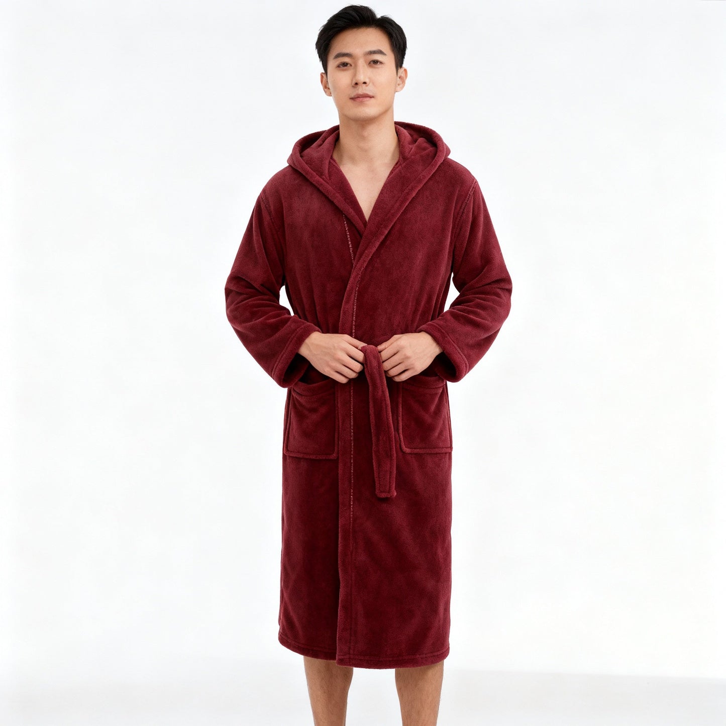 HoodedChill | Premium Heren Badjas met Kap | Hoogpolige Fleece voor Maximale Thermische Isolatie | Zacht Aanvoelende Afwerking | Ergonomische Pasvorm & Duurzame Vezelstructuur