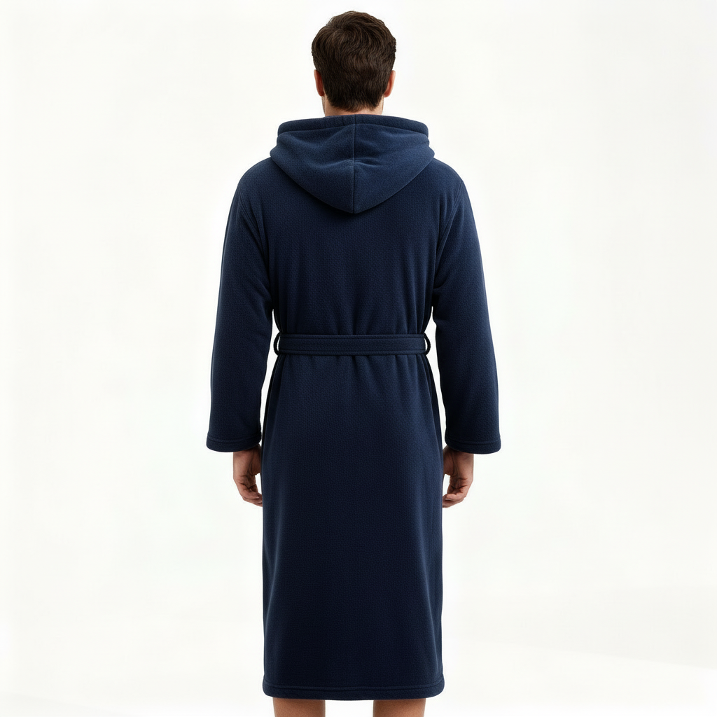 HoodedChill | Premium Heren Badjas met Kap | Hoogpolige Fleece voor Maximale Thermische Isolatie | Zacht Aanvoelende Afwerking | Ergonomische Pasvorm & Duurzame Vezelstructuur
