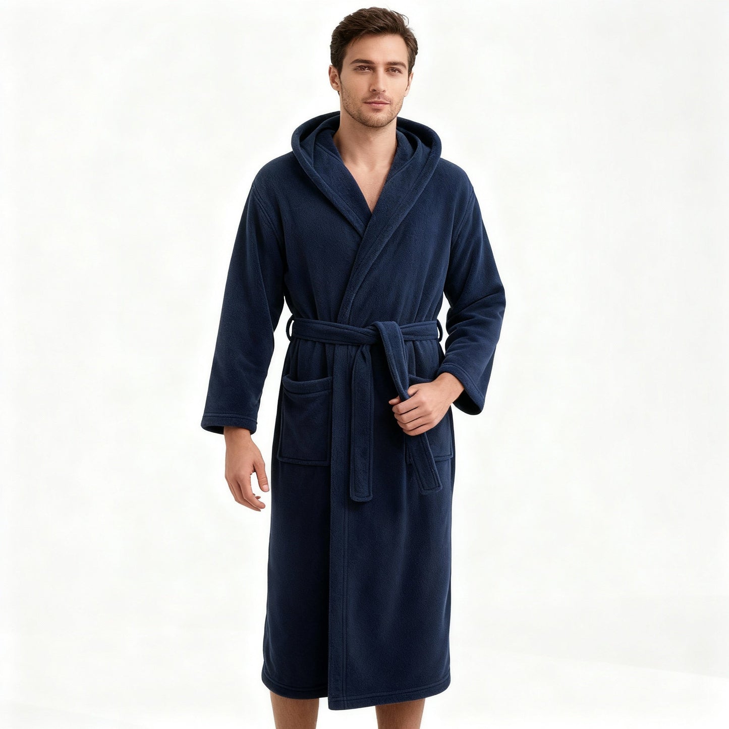 HoodedChill | Premium Heren Badjas met Kap | Hoogpolige Fleece voor Maximale Thermische Isolatie | Zacht Aanvoelende Afwerking | Ergonomische Pasvorm & Duurzame Vezelstructuur