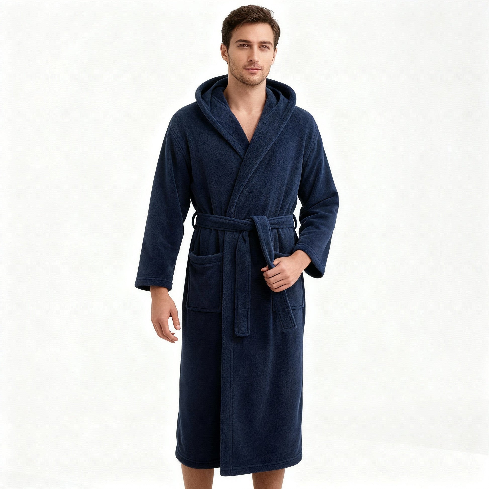 HoodedChill | Premium Heren Badjas met Kap | Hoogpolige Fleece voor Maximale Thermische Isolatie | Zacht Aanvoelende Afwerking | Ergonomische Pasvorm & Duurzame Vezelstructuur