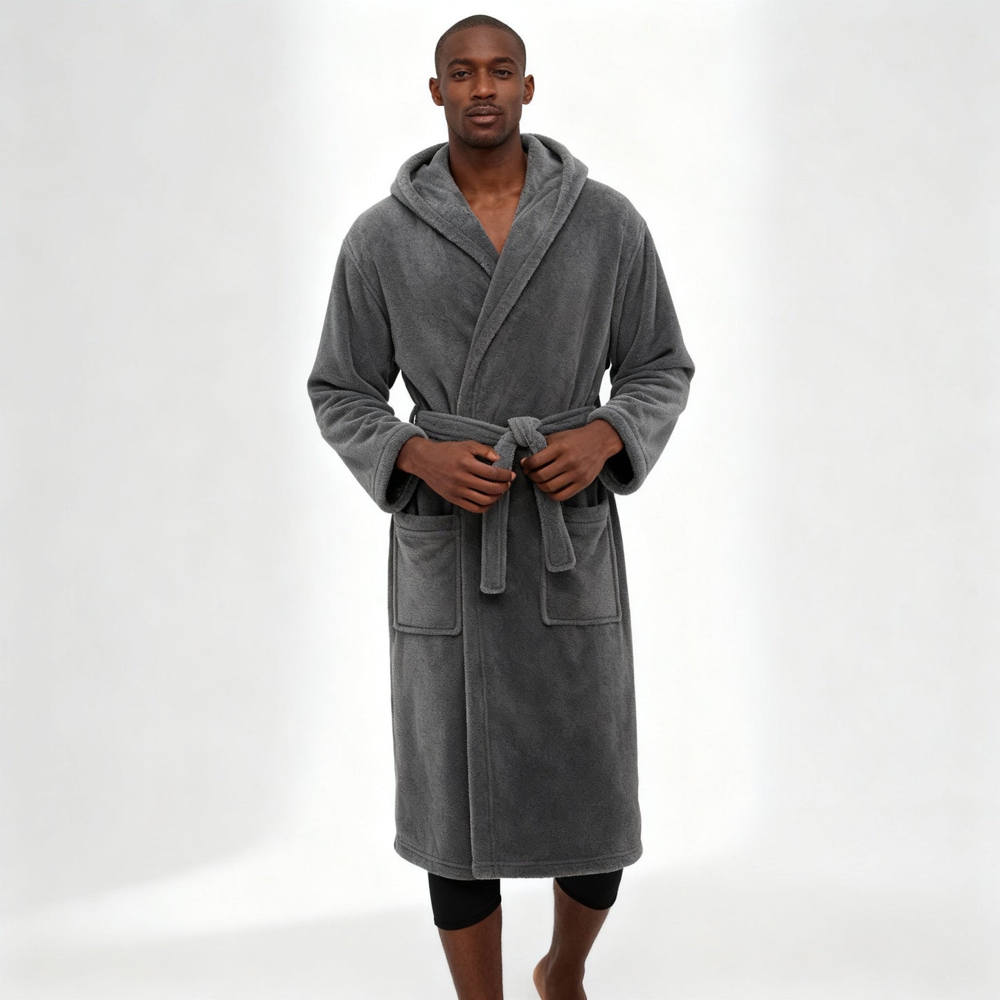 HoodedChill | Premium Heren Badjas met Kap | Hoogpolige Fleece voor Maximale Thermische Isolatie | Zacht Aanvoelende Afwerking | Ergonomische Pasvorm & Duurzame Vezelstructuur