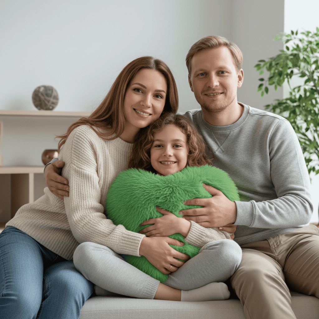 HUGNEST – Hartvormig nepbont kussen voor warme & moderne woonruimtes