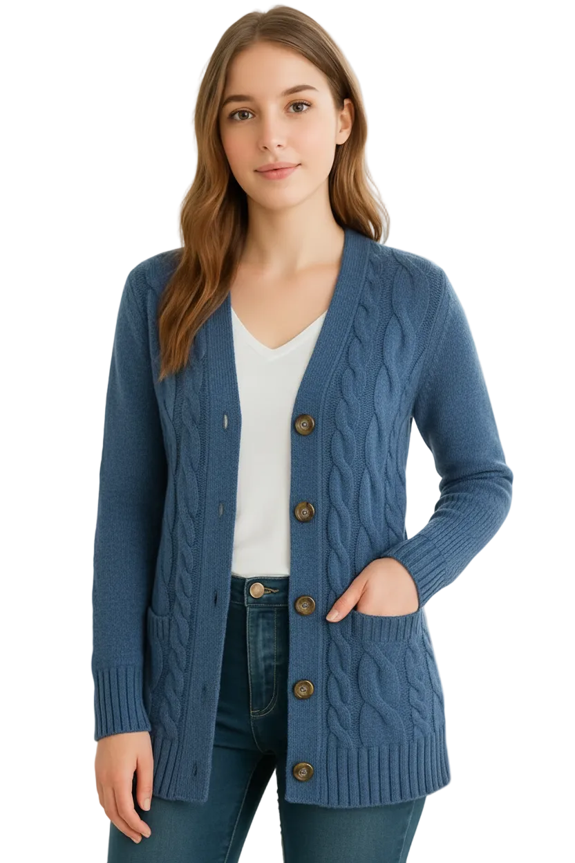 Kabelgebreid vest voor dames – Lente & Zomer