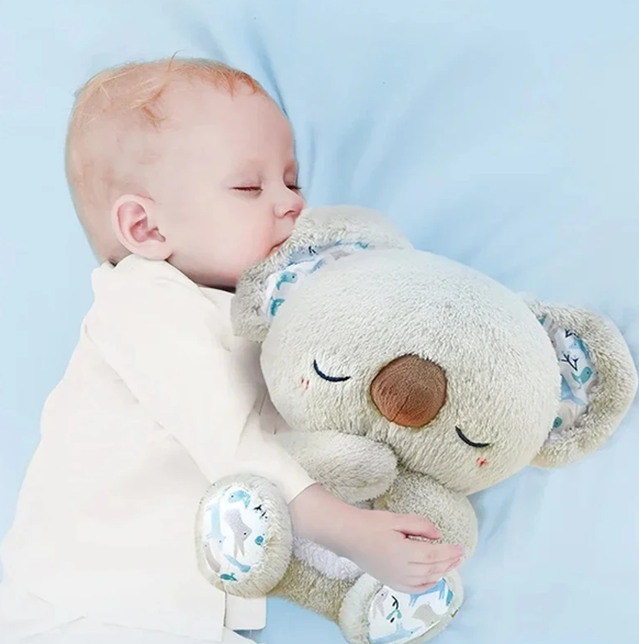 Kalmerende Koala Ademhalingsspeelgoed | Ritmische Ademhalingssimulator | Haptische Aanraak Ultrasone Geluidstherapie | Geïntegreerde LED Nachtlamp | Gewogen Pluche Compaan