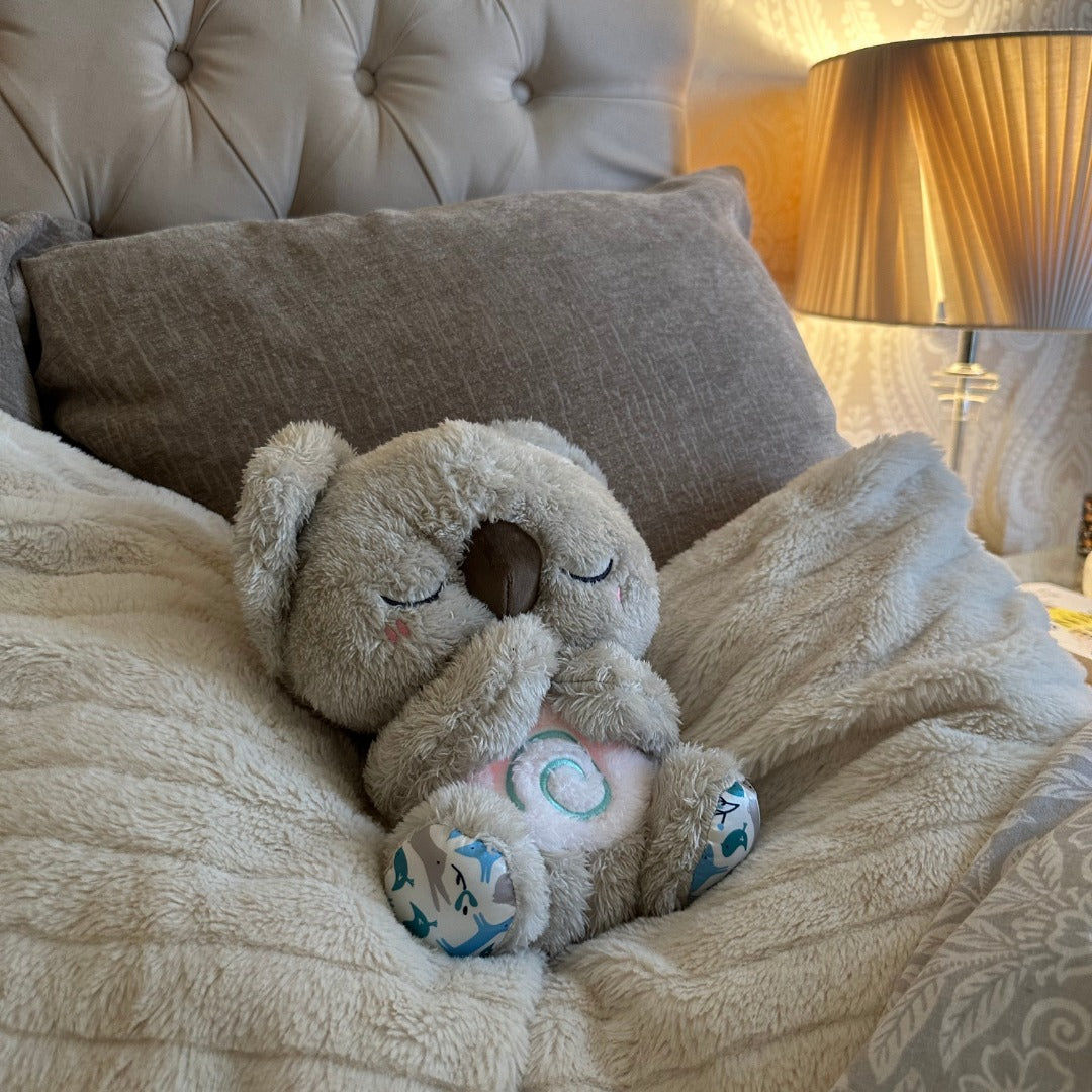 Kalmerende Koala Ademhalingsspeelgoed | Ritmische Ademhalingssimulator | Haptische Aanraak Ultrasone Geluidstherapie | Geïntegreerde LED Nachtlamp | Gewogen Pluche Compaan