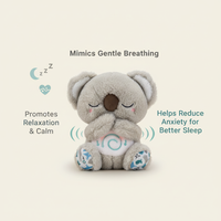 Kalmerende Koala Ademhalingsspeelgoed | Ritmische Ademhalingssimulator | Haptische Aanraak Ultrasone Geluidstherapie | Geïntegreerde LED Nachtlamp | Gewogen Pluche Compaan