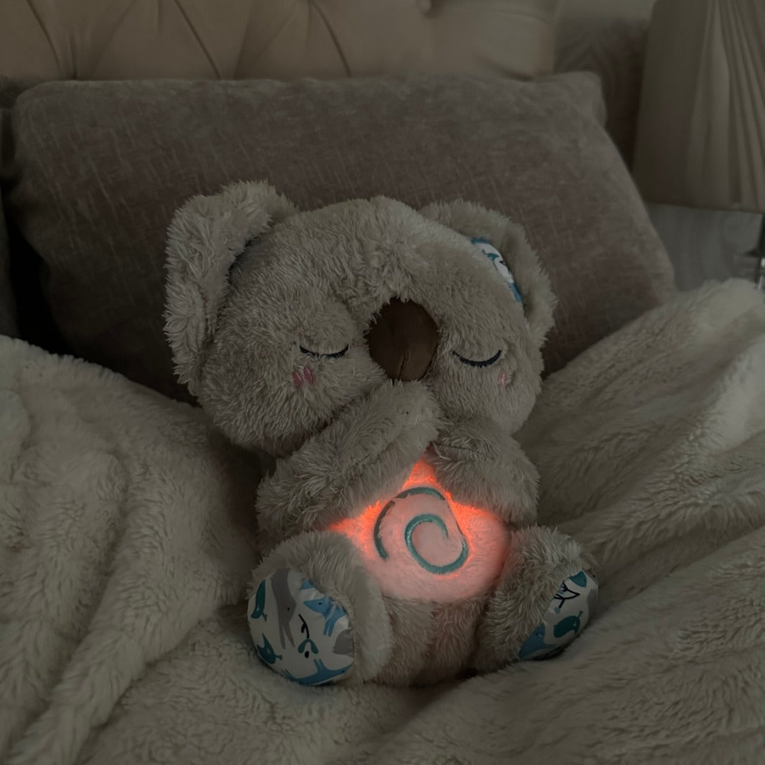 Kalmerende Koala Ademhalingsspeelgoed | Ritmische Ademhalingssimulator | Haptische Aanraak Ultrasone Geluidstherapie | Geïntegreerde LED Nachtlamp | Gewogen Pluche Compaan