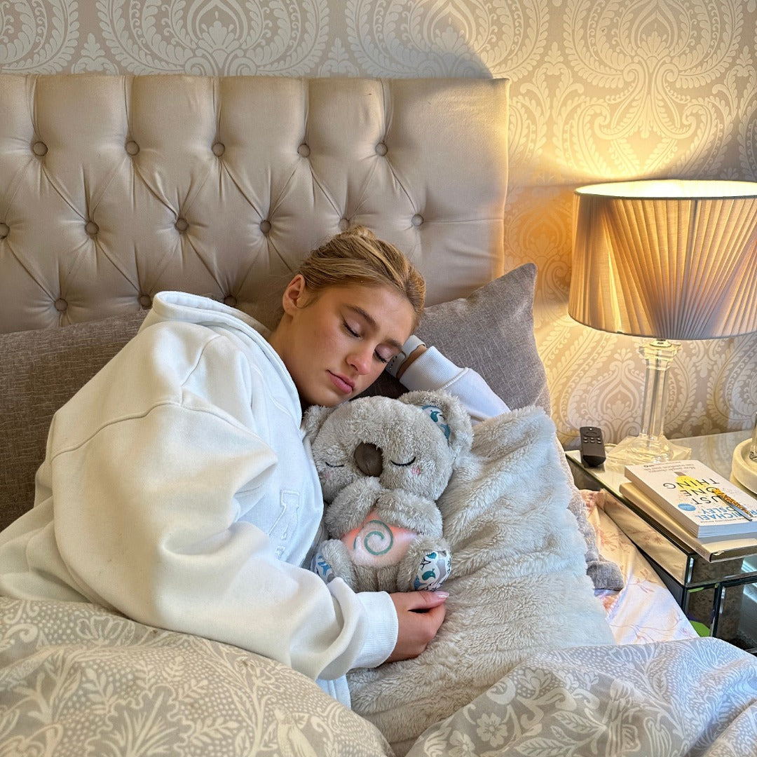 Kalmerende Koala Ademhalingsspeelgoed | Ritmische Ademhalingssimulator | Haptische Aanraak Ultrasone Geluidstherapie | Geïntegreerde LED Nachtlamp | Gewogen Pluche Compaan