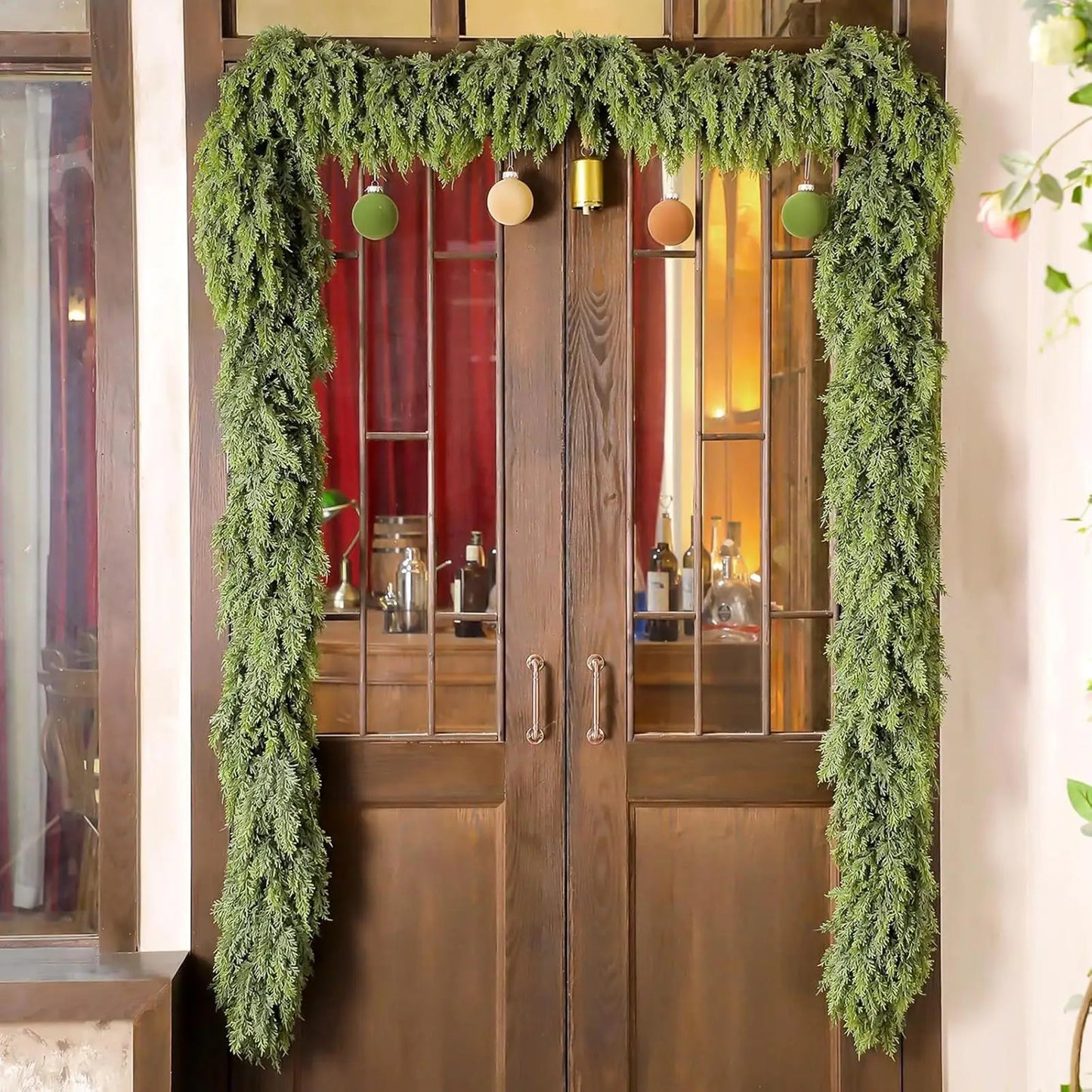 Kerstguirlande Groene Cipres Takken Winterpatroon Accent