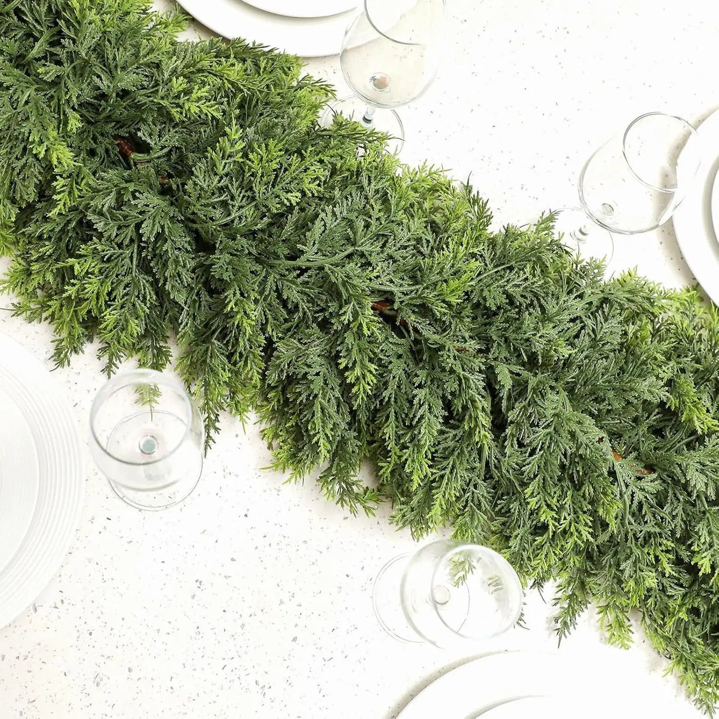 Kerstguirlande Groene Cipres Takken Winterpatroon Accent