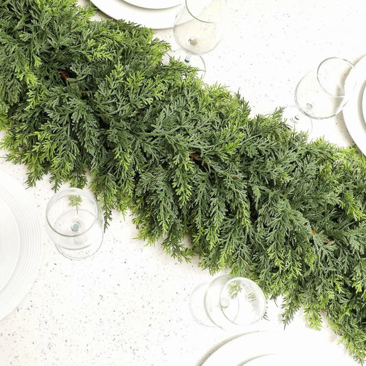 Kerstguirlande Groene Cipres Takken Winterpatroon Accent