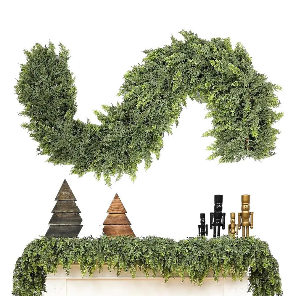 Kerstguirlande Groene Cipres Takken Winterpatroon Accent