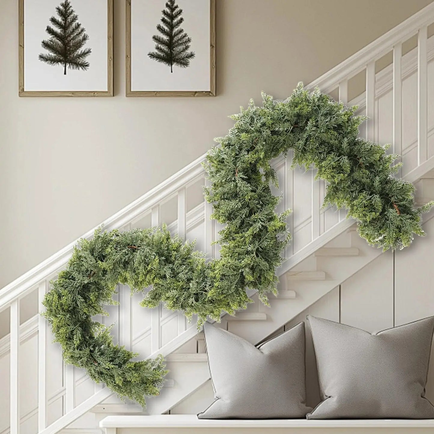Kerstguirlande Groene Cipres Takken Winterpatroon Accent