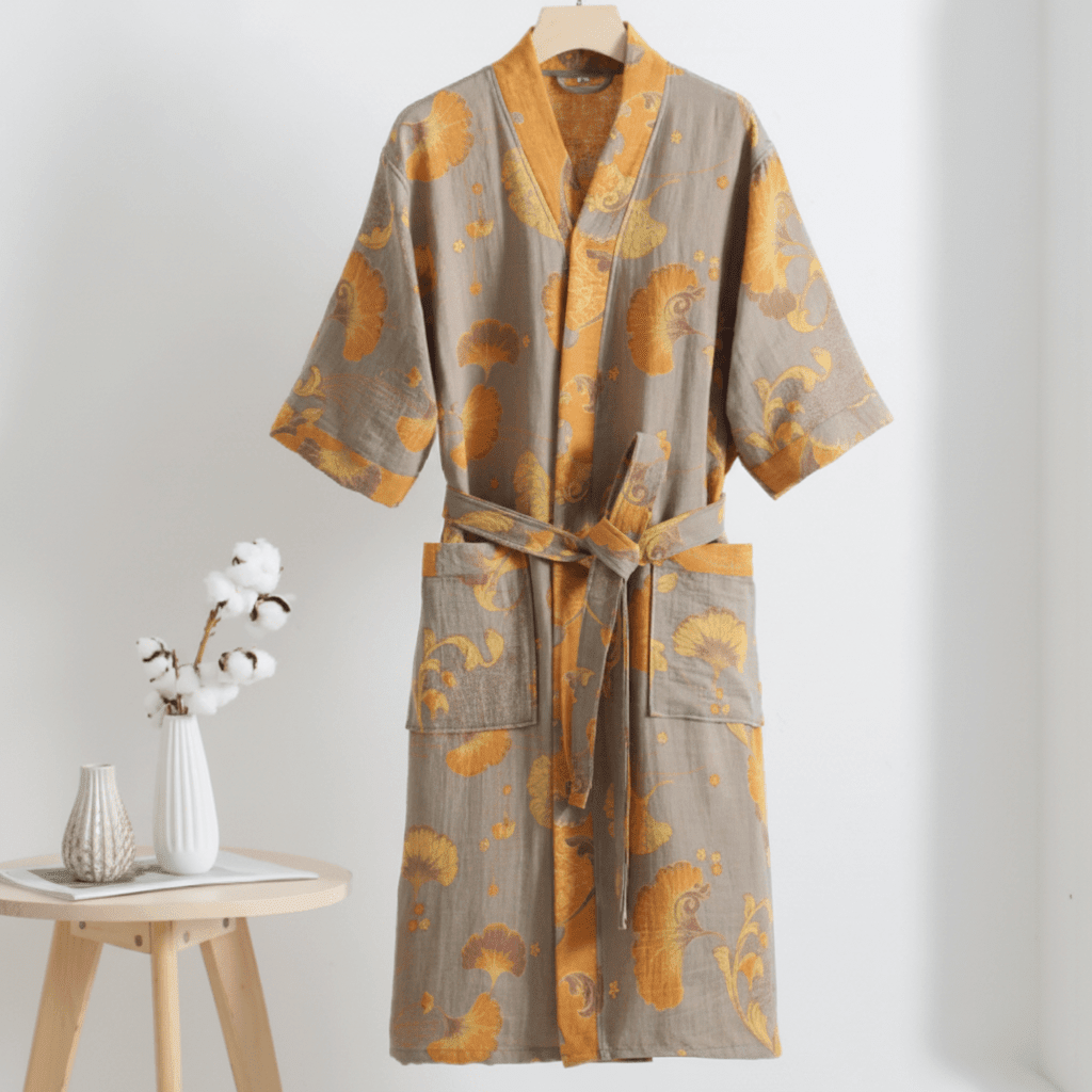KIMOGINKO – Kimono Badjas gemaakt van Biokatoen voor Ademend Comfort