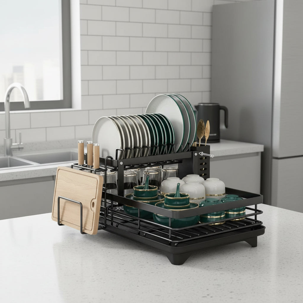 KITCHENFORM – Vouwbare RVS Afwasrek, Ruimtebesparend Ontwerp voor Moderne Keukens