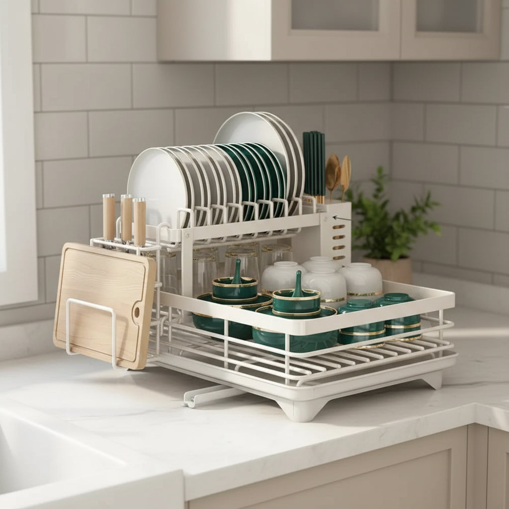 KITCHENFORM – Vouwbare RVS Afwasrek, Ruimtebesparend Ontwerp voor Moderne Keukens