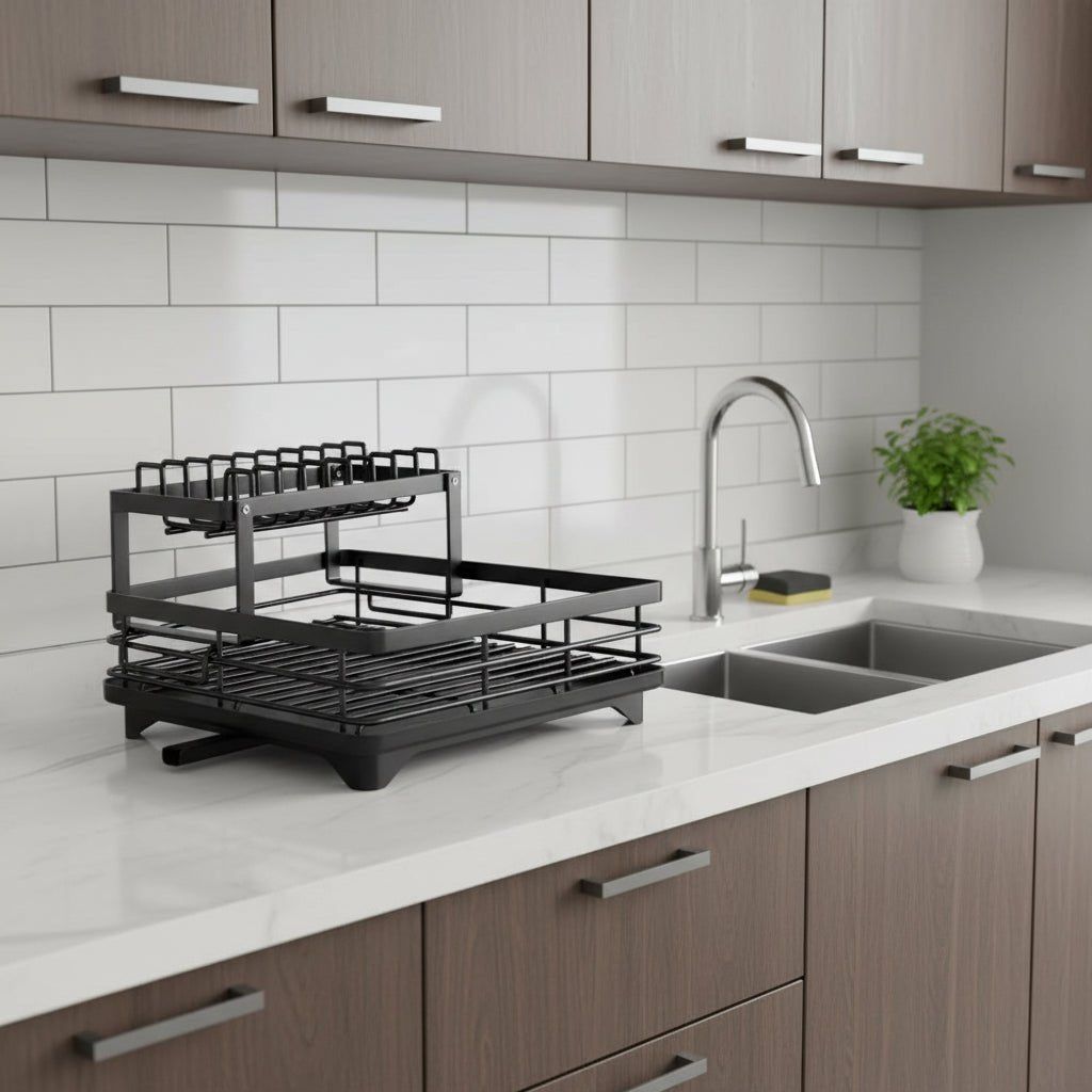 KITCHENFORM – Vouwbare RVS Afwasrek, Ruimtebesparend Ontwerp voor Moderne Keukens