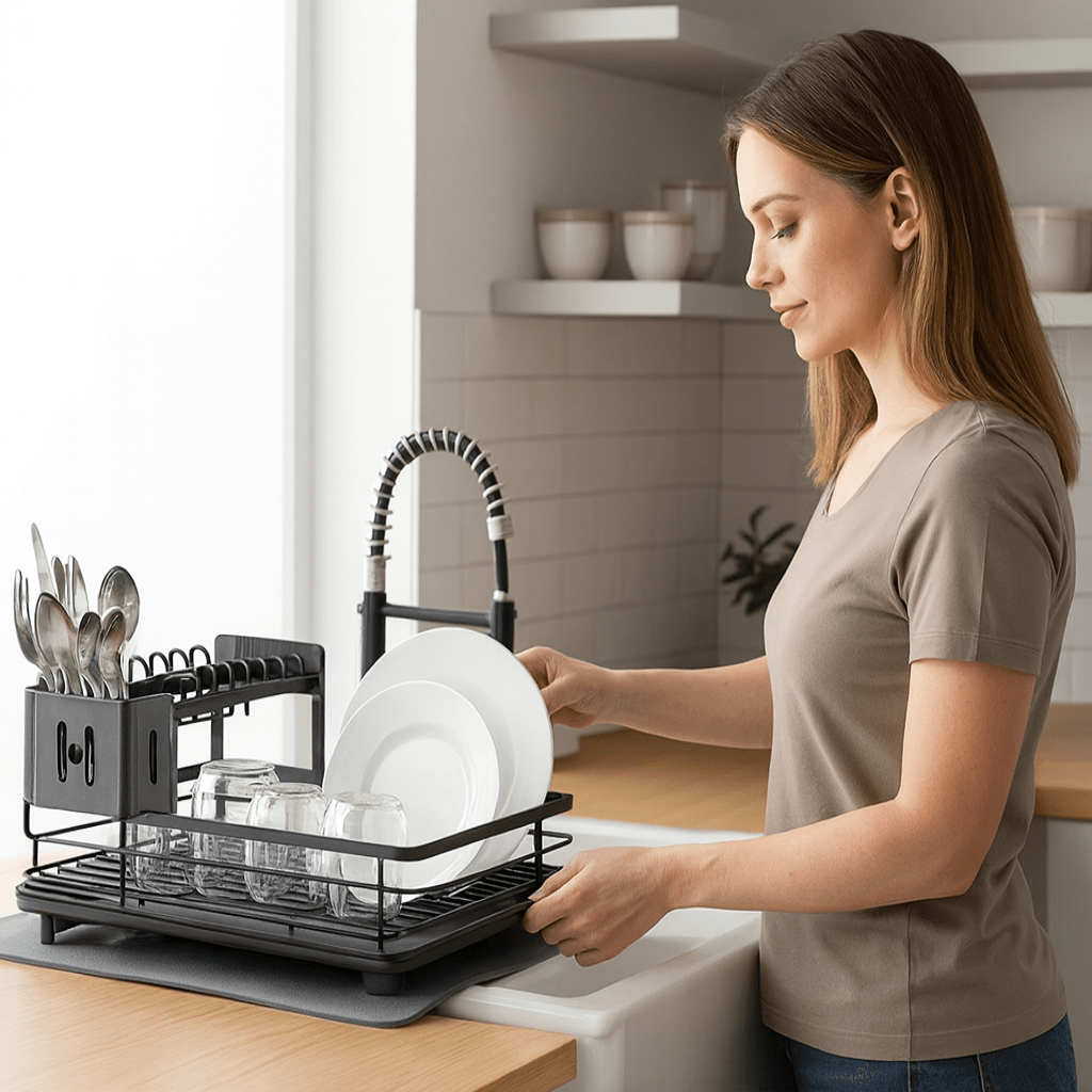 KITCHENFORM – Vouwbare RVS Afwasrek, Ruimtebesparend Ontwerp voor Moderne Keukens