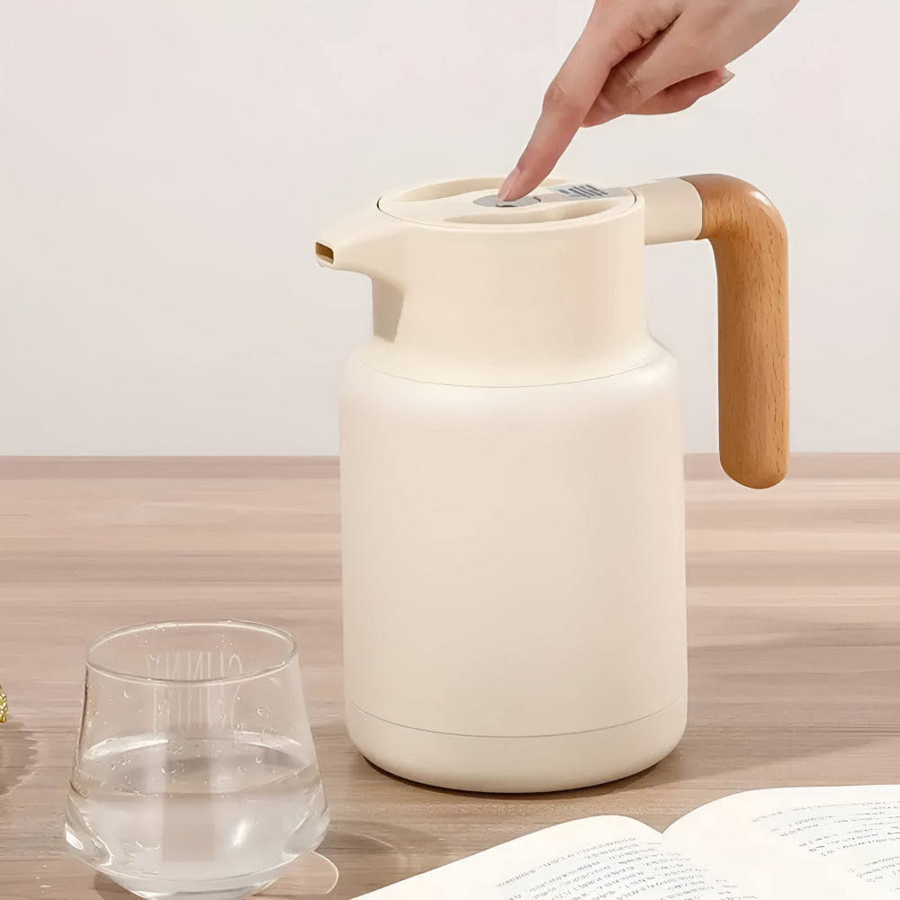 Klassieke Houten Handgreep Thermoskan