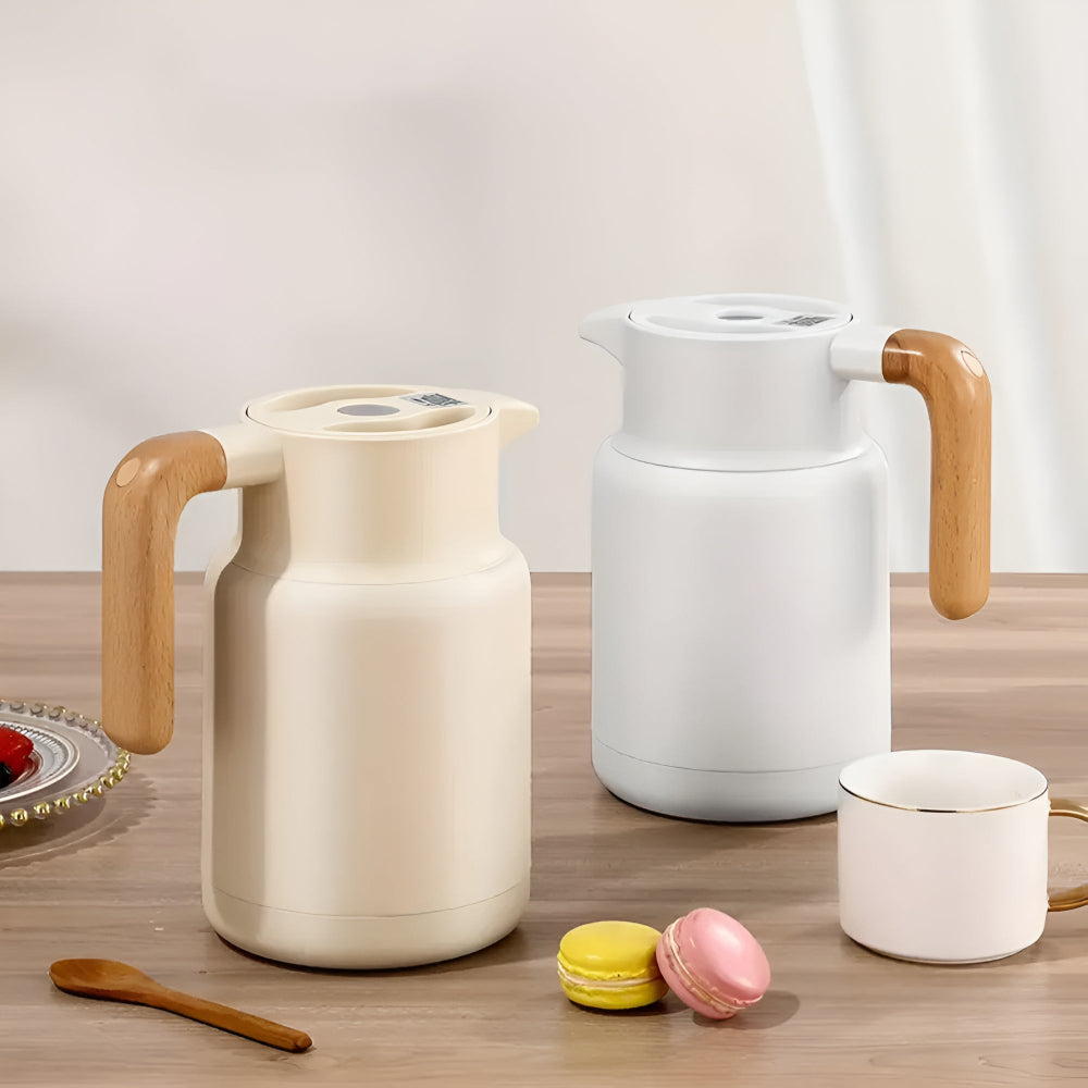 Klassieke Houten Handgreep Thermoskan