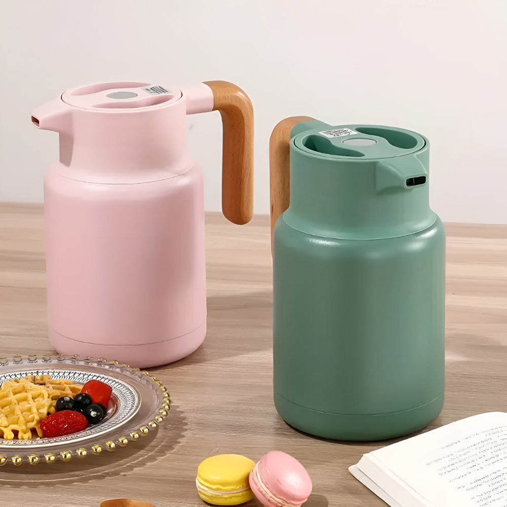 Klassieke Houten Handgreep Thermoskan