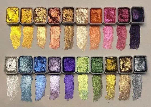 Kolorful - Poeder Minerale Parelpigment Kunst Waterverf 20 Kleuren