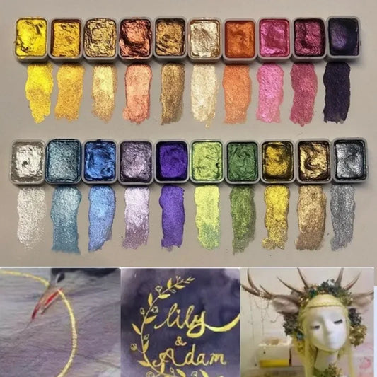 Kolorful - Poeder Minerale Parelpigment Kunst Waterverf 20 Kleuren