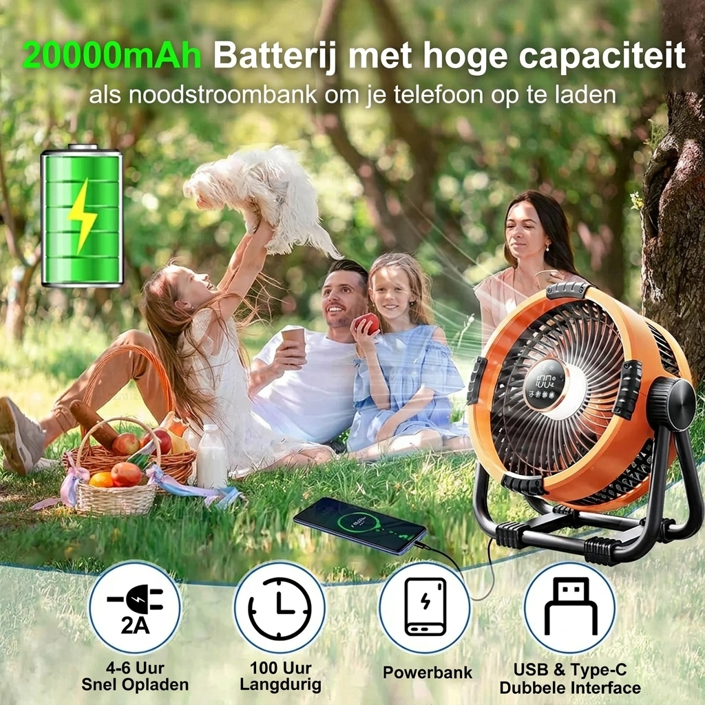 Krachtige Ventilator - voor Buiten- en Binnengebruik